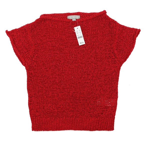 New JCREW Size S Montauk Textured Sweater Tee in Vintage Red $89 BZ511 - Picture 5 of 7
